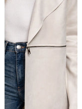 Load image into Gallery viewer, Long Sleeve Front Two Zipper Detail Faux Suede Long Jacket