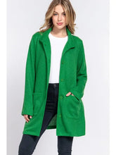 Load image into Gallery viewer, Long Sleeve High Neck Button Down Coat Green