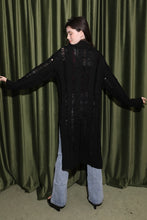 Load image into Gallery viewer, Distressed Cardigan Sweater Black