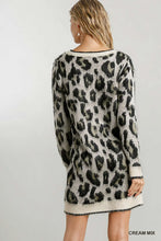 Load image into Gallery viewer, Animal Print Round Neck and Long Sleeve Dress Sweater