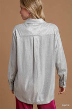 Load image into Gallery viewer, Collared Button Down Tunic Shirt with Side Pockets