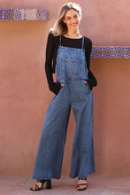 Load image into Gallery viewer, Denim Flare Leg Overalls Jumpsuit