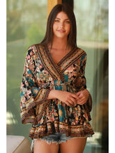 Load image into Gallery viewer, V Neck Bell Sleeve Tunic Top