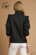 Load image into Gallery viewer, Cable Knit Textured Pullover with Ruffle Shoulders