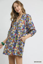 Load image into Gallery viewer, Boho Floral V-Neck Balloon Sleeve Dress