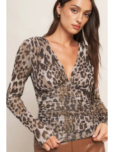 Load image into Gallery viewer, A Printed Power Mesh Top Leopard