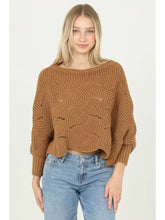 Load image into Gallery viewer, Cable Knit Pullover Bat Wing Sweater