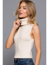 Load image into Gallery viewer, Sleeveless Turtle Neck Sweater Top Ivory