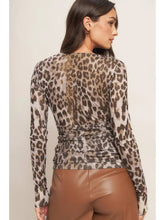 Load image into Gallery viewer, A Printed Power Mesh Top Leopard