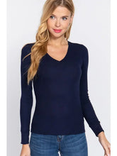 Load image into Gallery viewer, Long Sleeve V-Neck Thermal Knit Top