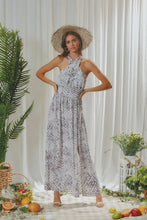 Load image into Gallery viewer, Snake Print Halter Maxi Dress
