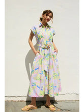 Load image into Gallery viewer, Floral Radiance Sash Belt Shirt Dress
