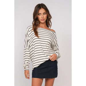 Stripe Off The Shoulder Top