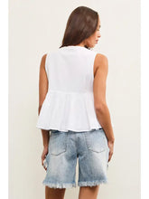 Load image into Gallery viewer, Tie Front Sleeveless Peplum Top
