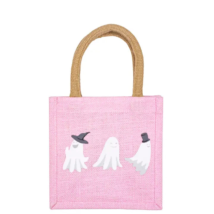 Ghouls Petite Gift Tote Light Pink/White 7x7x5