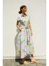 Load image into Gallery viewer, Floral Radiance Sash Belt Shirt Dress
