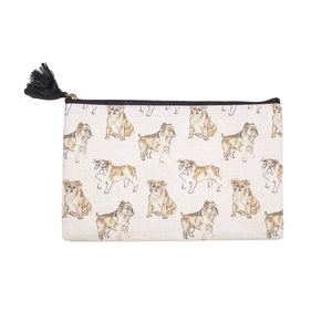 Forever Bulldog Juco Cosmetic Bag White/Black/Multi 10x6