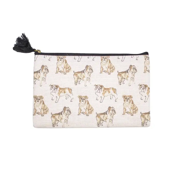 Forever Bulldog Juco Cosmetic Bag White/Black/Multi 10x6