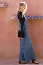 Load image into Gallery viewer, Denim Flare Leg Overalls Jumpsuit
