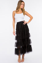 Load image into Gallery viewer, Ruffled Tiered Midi Tulle Skirt
