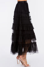 Load image into Gallery viewer, Ruffled Tiered Midi Tulle Skirt
