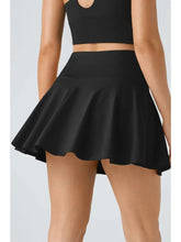 Load image into Gallery viewer, Scuba Fabric Flare Mini Skirts with Shorts Lining Black
