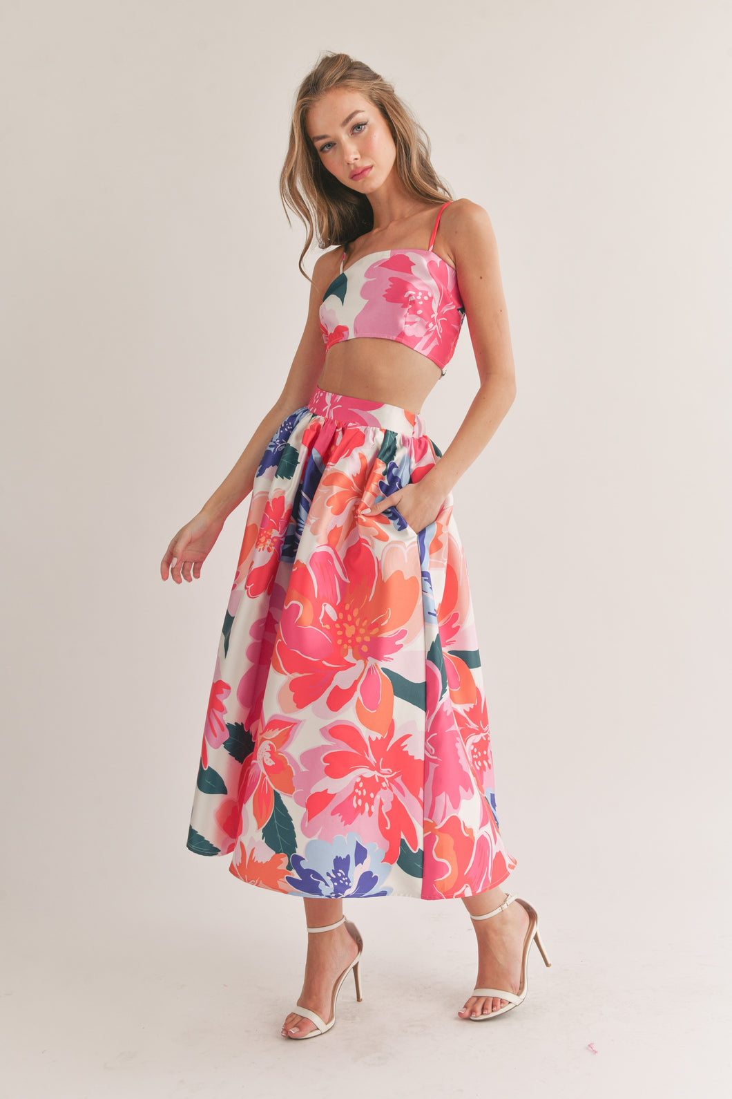 Floral Two Piece Skirt Set