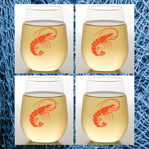 Shrimp 2 pack wine glasses