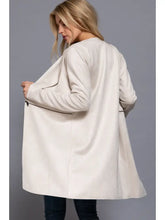 Load image into Gallery viewer, Long Sleeve Front Two Zipper Detail Faux Suede Long Jacket
