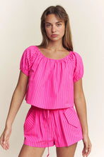 Load image into Gallery viewer, Striped Pink Short Set
