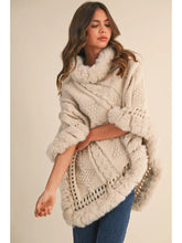 Load image into Gallery viewer, Fur Poncho One Size
