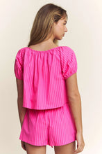 Load image into Gallery viewer, Striped Pink Short Set
