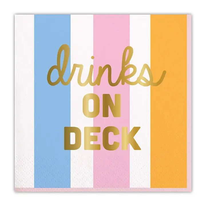 Foil Beverage Napkins - Drinks On Deck