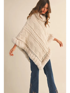 Fur Poncho One Size
