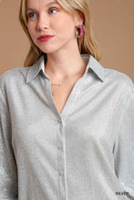 Load image into Gallery viewer, Collared Button Down Tunic Shirt with Side Pockets
