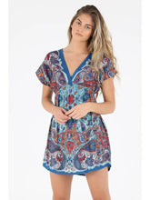 Load image into Gallery viewer, Blue V Neck Colorful Mini
