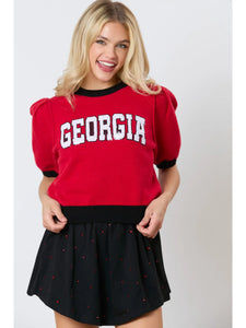 Georgia Sequin Letter Top