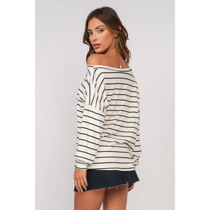 Stripe Off The Shoulder Top