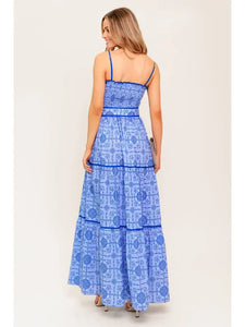 A Printed Woven Maxi Dress
