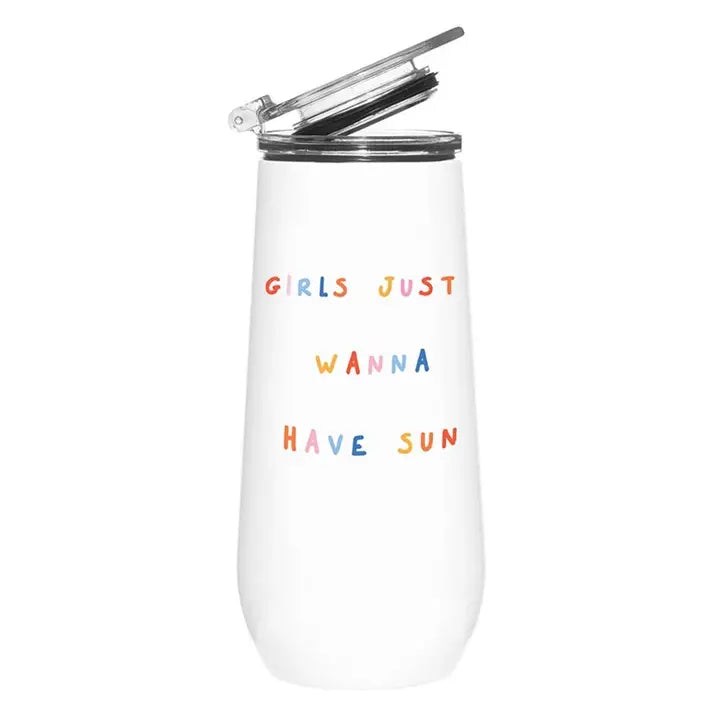 Stainless Steel Champagne Tumbler - Girls Wanna Have Sun