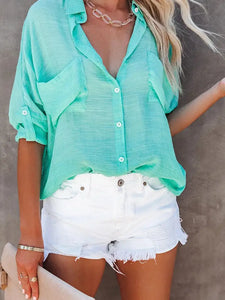 Candy Blue Button Down