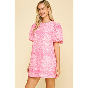 Heart Print Mini Dress