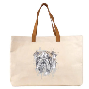 Bulldog Love Tote Natural/Multi 19.5x13.5x7