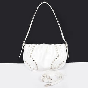 Vegan Leather Stud Shoulder Bag