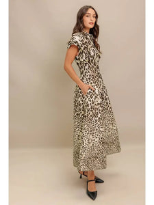A Printed Woven Midi Dress