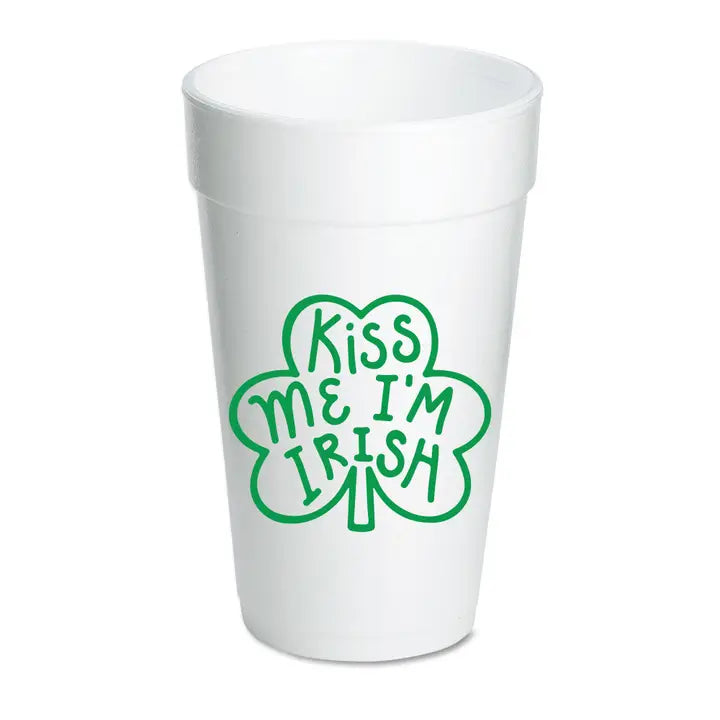 Kiss Me I'm Irish Foam Cups