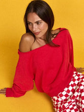 Load image into Gallery viewer, Drop Shoulder Red Sweater
