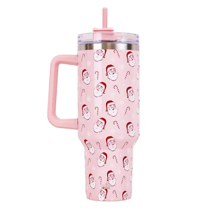 Tumbler White/Multi 40oz Christmas