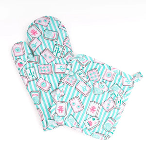 Mahjong Stripe Oven Mitt Set