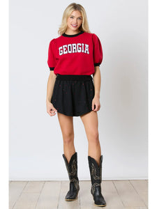 Georgia Sequin Letter Top